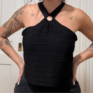 Elegant Black Halter Dress